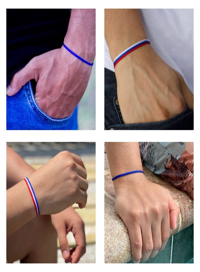 Luck Strings Thin Royal Blue Cord Bracelet for Men Women Teen Unisex Adult - Waterproof Nylon Surfer String Friendship Bracelets Summer Beach Accessories - Image 2